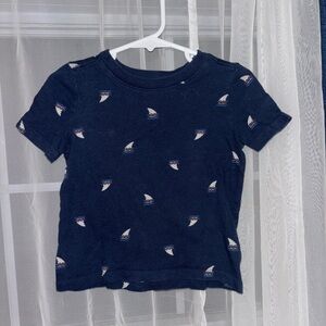 Navy Shark Print Kids Tee - Comfortable Casual Top